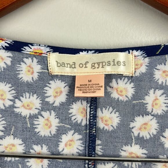 Band of Gypsies Dress W/ Pockets Floral Button Up Tie Back Women’s Medium Multi - Picture 3 of 7